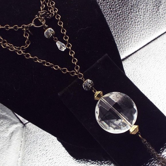 PREMIER DESIGN BRONZE MASSIVE CRYSTAL TASSEL 31" L NECKLACE 51 - Picture 5 of 5